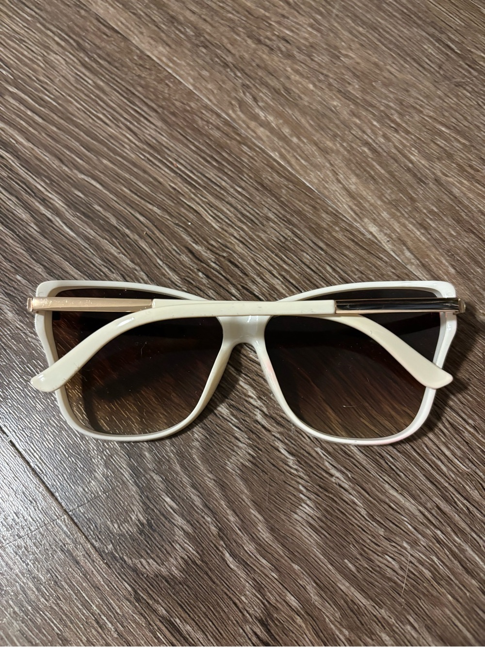 Women’s Cream Frame Sunglasses with Brown Lenses - Picture 2 of 2